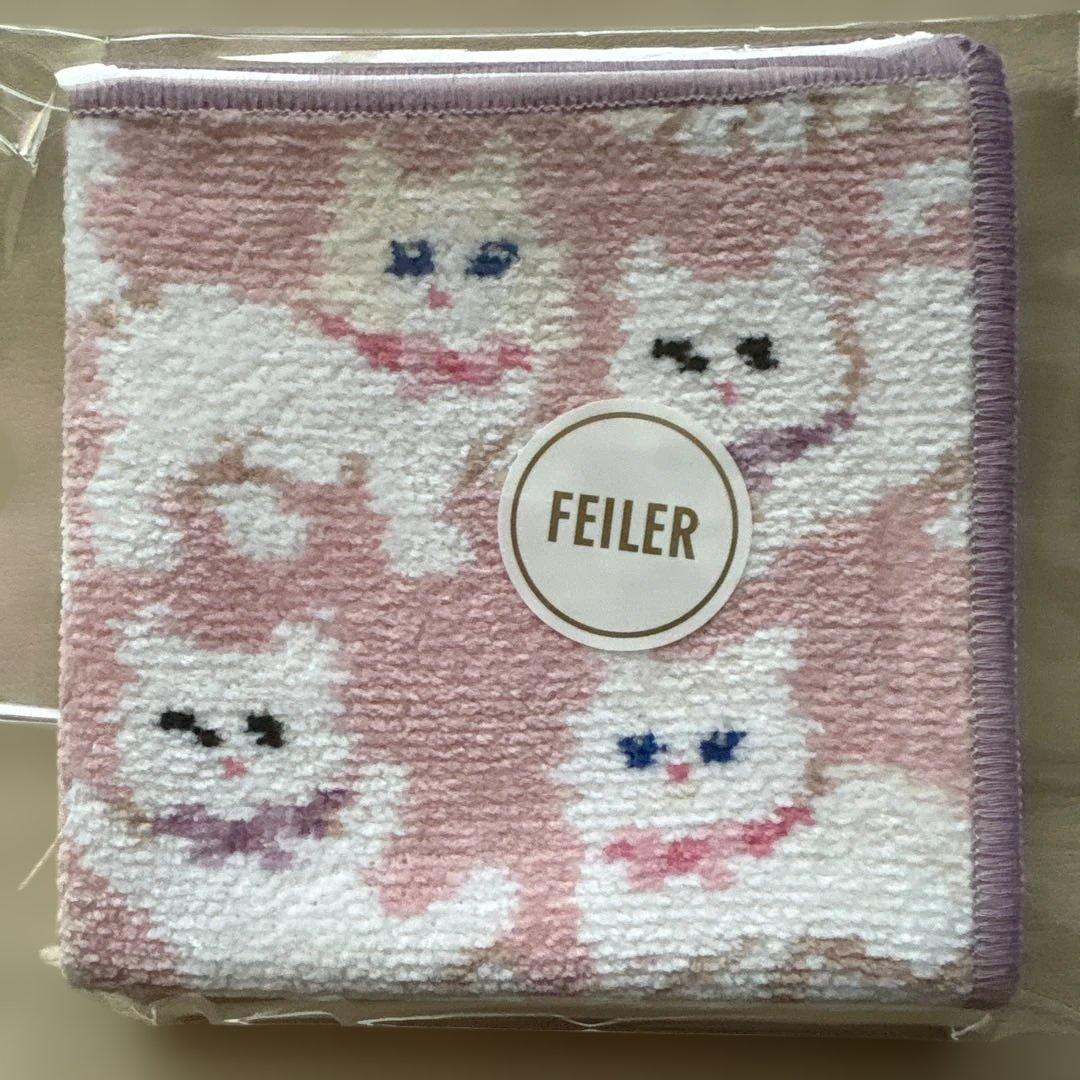ラブラリーバイフェイラー モフモフネコチャン ハンカチ 新品 猫 ネコ