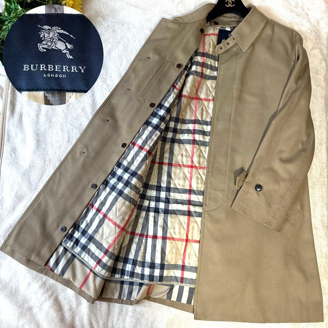 美品 バーバリーロンドン ステンカラーコート ノバチェック ライナー