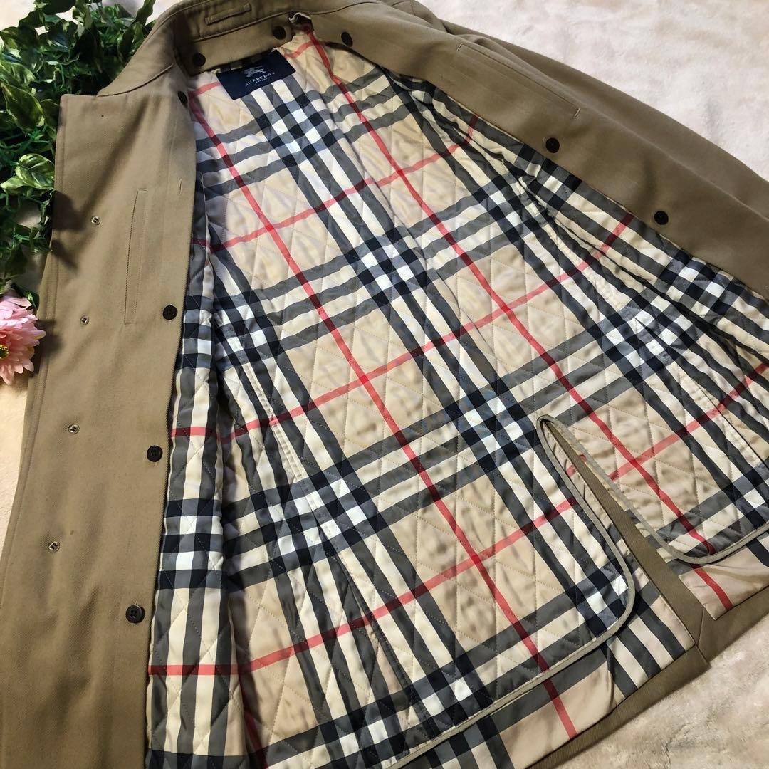 美品 バーバリーロンドン ステンカラーコート ノバチェック ライナー