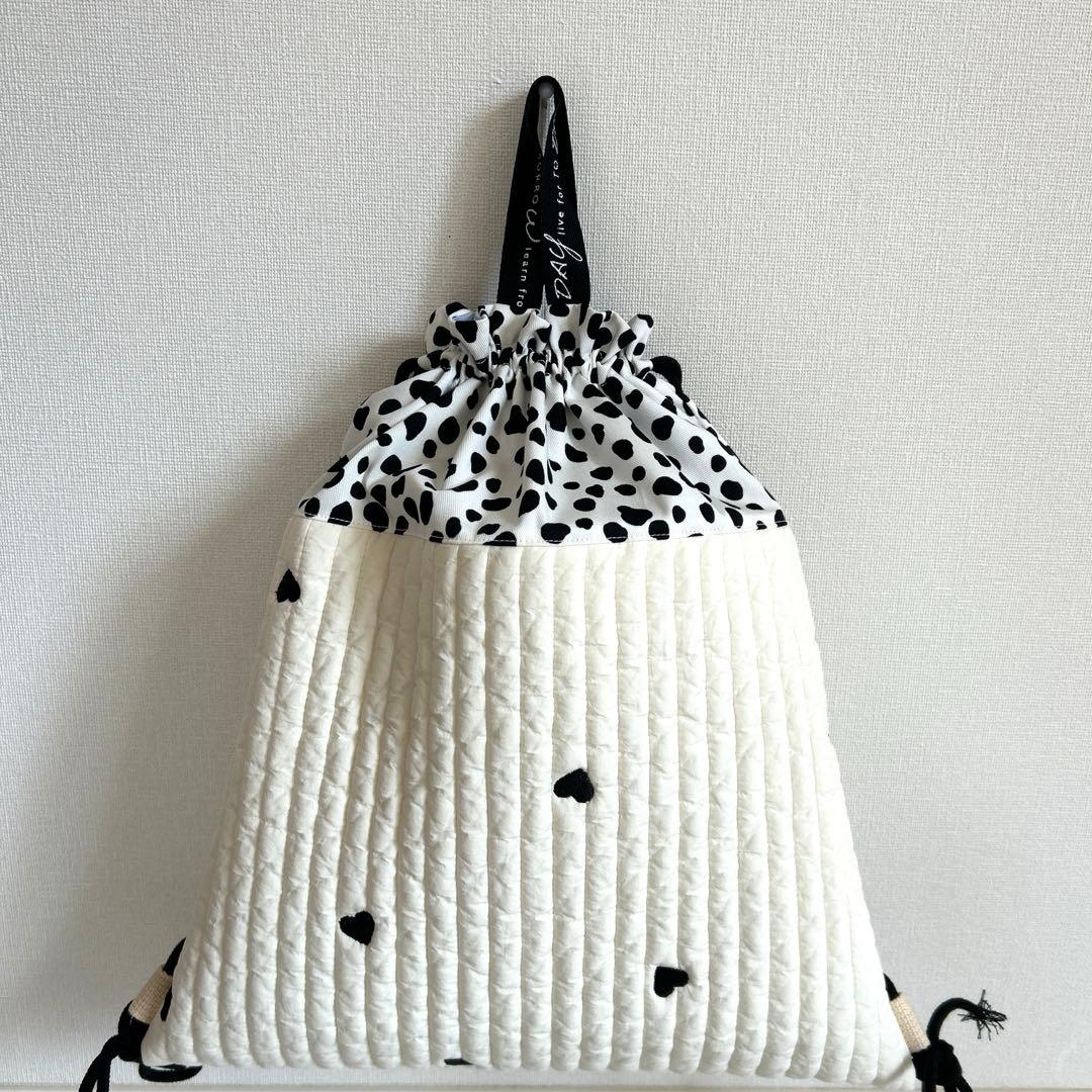 入園入学4点セット　【黒ハートヌビ×ダルメシアン】 女の子