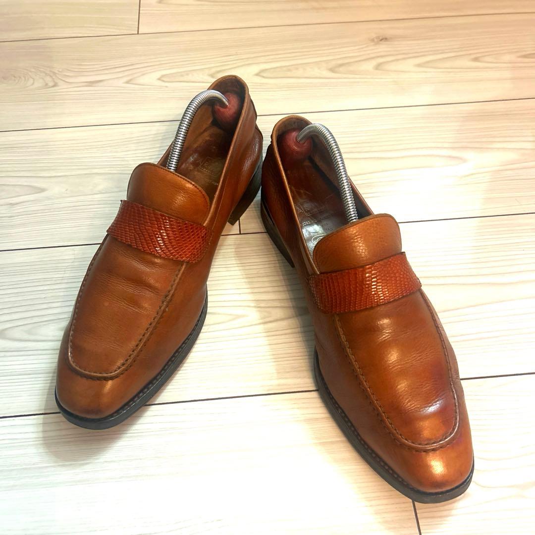 カルミナ CARMINA モードなリザードローファー ベビーカーフ サイズ8