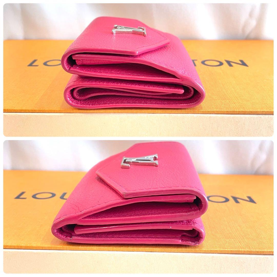 ルイヴィトン ポルトフォイユ ロックミニ 折り財布 ピンク 三つ折り