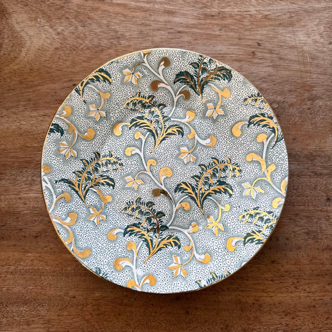 フランスアンティーク すずらん 金彩デザートプレート クレイユモントロー クレイユ&モントローCreil&Montereau Muguet ミュゲ すずらん ソーサー