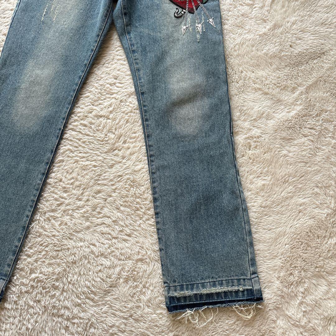 美品】 GUCCI グッチ エンブロイダリー 刺繍 デニムパンツ LOT.25