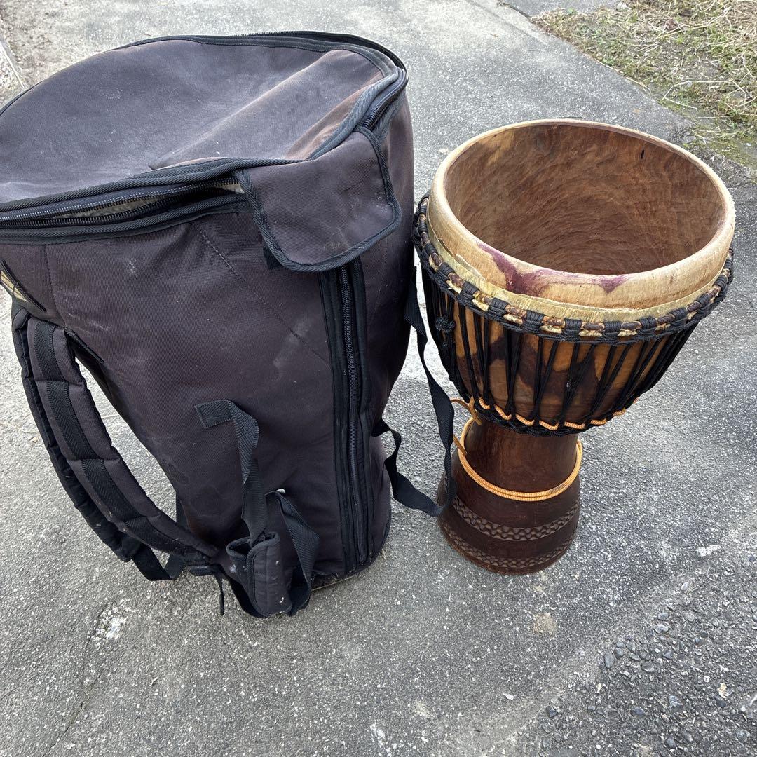 アフリカ 民族 打楽器 大型 ジャンベ ケース付き高さ63cm 打面32cm ジャンべ ミニ 楽器 20cm ジェンベ おもちゃ アフリカ太鼓 打楽器 民族