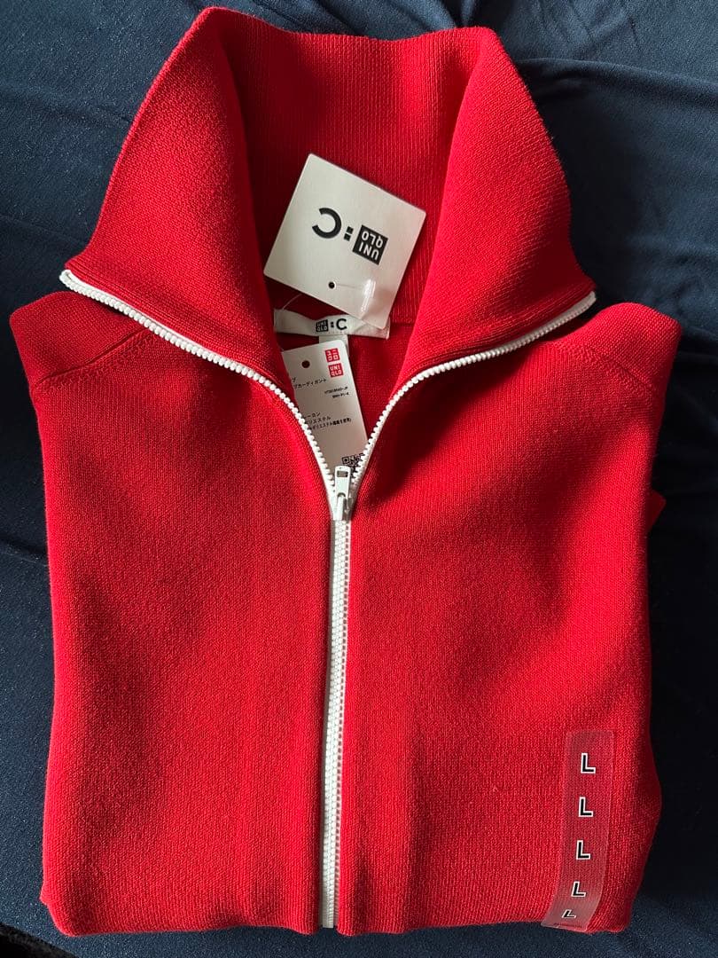 新品未使用】ユニクロC ミラノリブフルジップカーディガン L 赤 - メルカリ