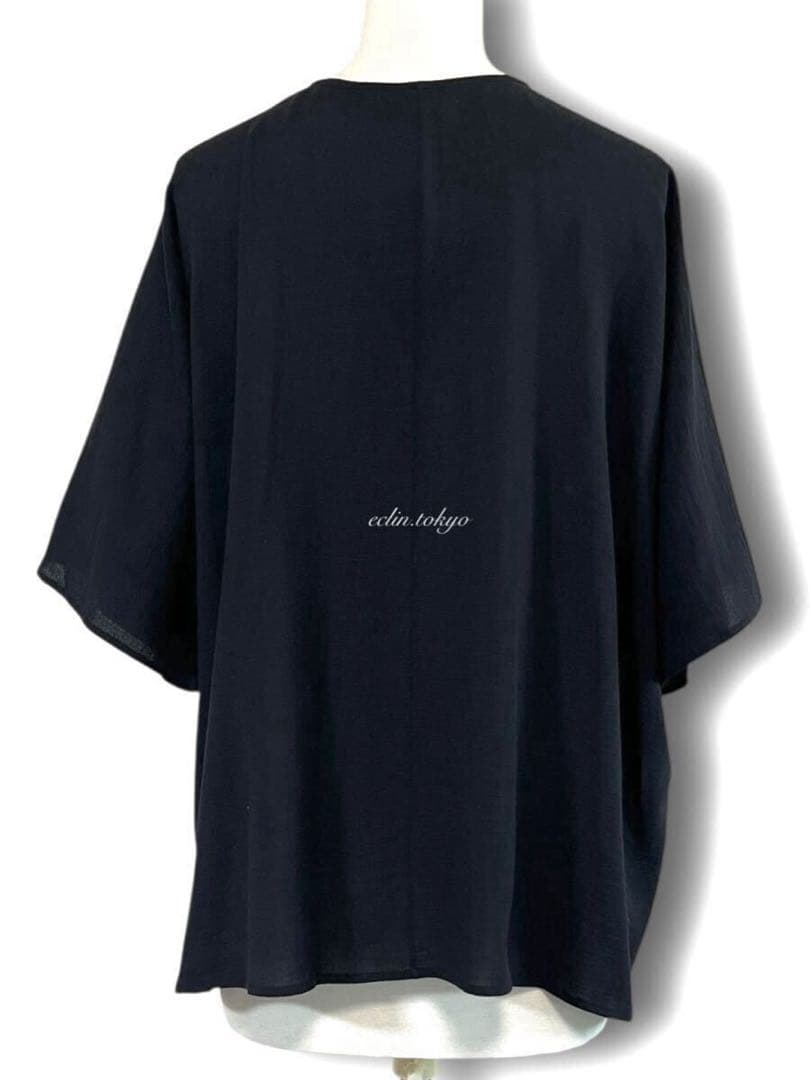 HERMES 《特大セリエボタン》美しいドレープ トップス ブラウス E4714