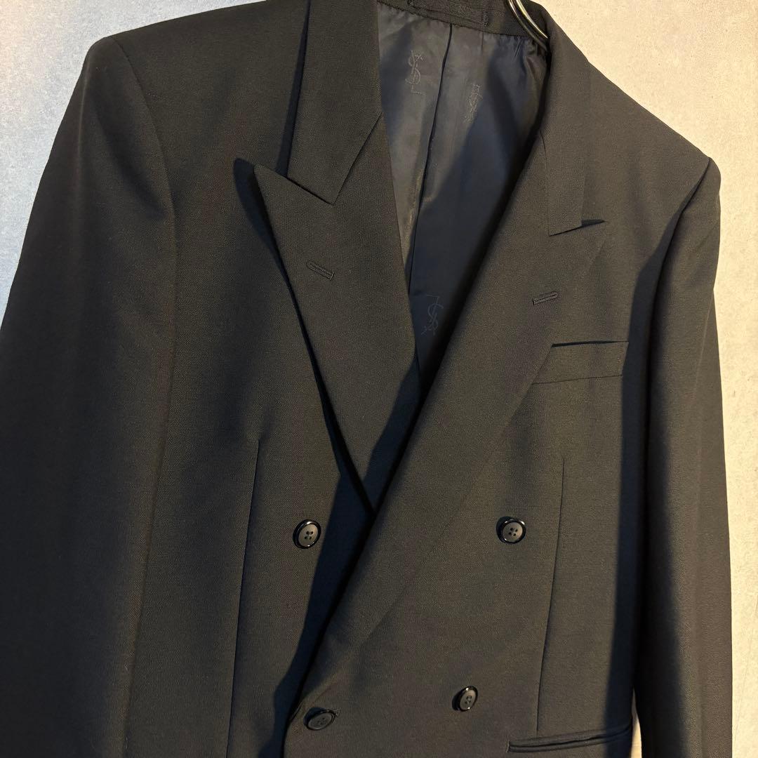 極美品】イブサンローラン セットアップ ダブル ブラック - メルカリ