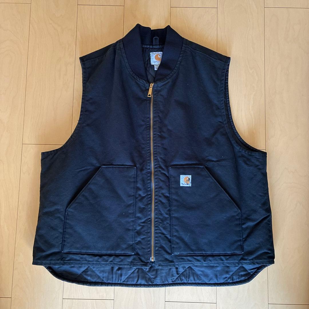 Carhartt ブラック ダックベスト 雰囲気系 Carhartt ダックベスト ブラック BLK V300 XL us - メルカリ