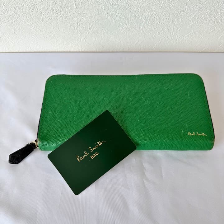 期間限定値下げ中】ポールスミス 長財布 ラウンドファスナー グリーン