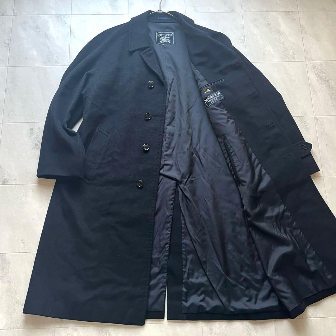 美品 Burberrys ウールカシミヤ チェスターコート ネイビー メンズ
