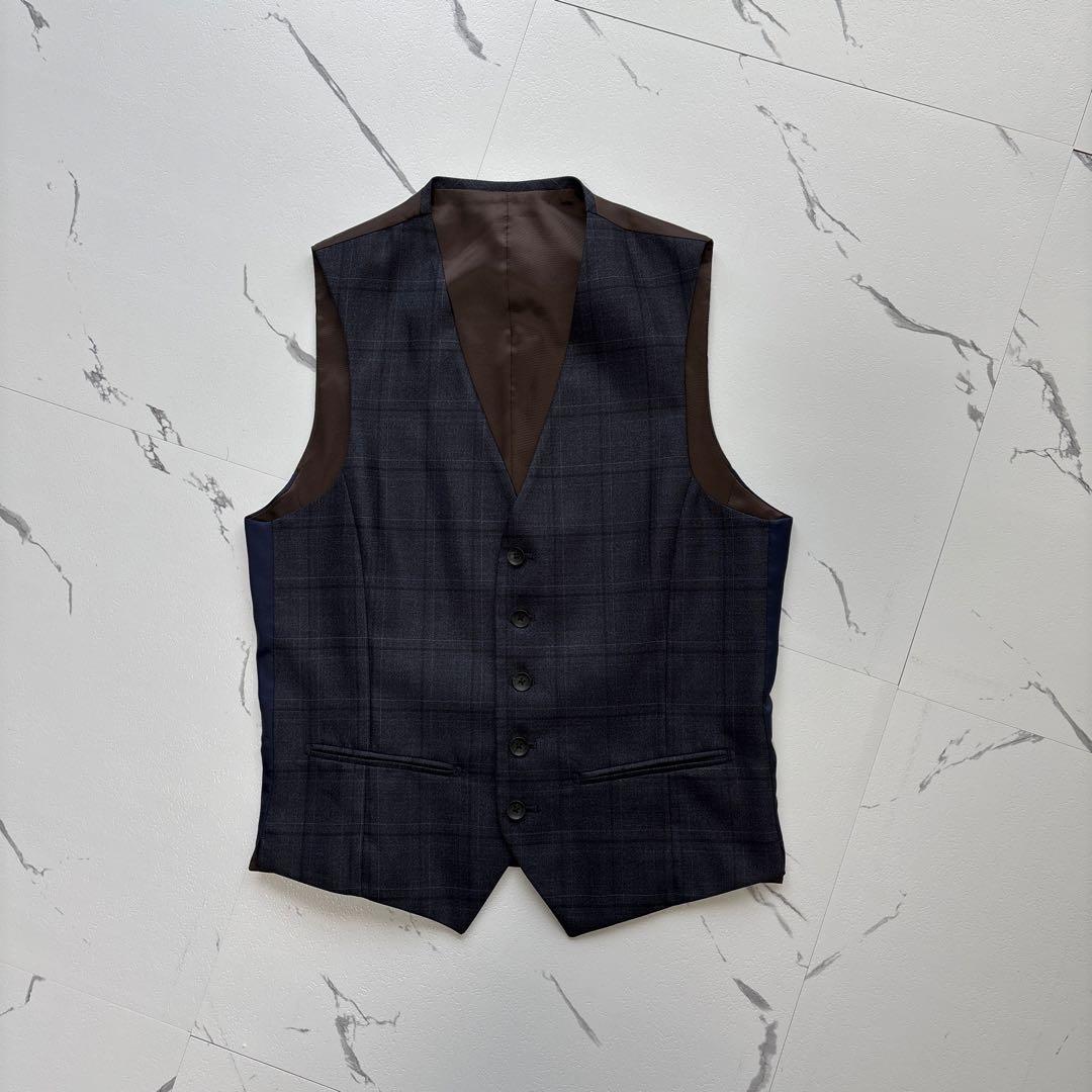 未使用級★現行★P.S.FA スーツ スリーピース ネイビー グレー Y5位