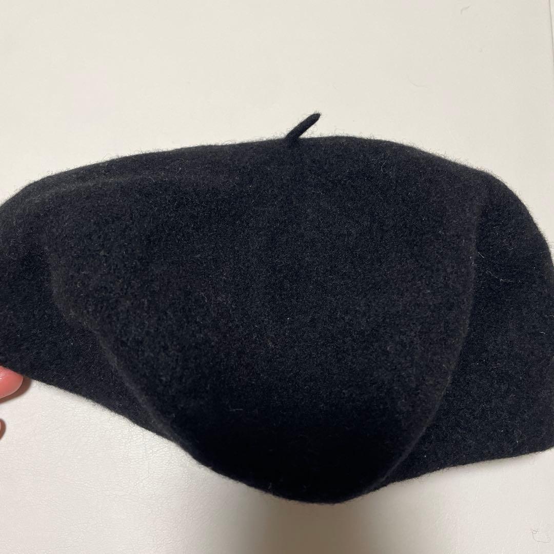 美品】ブラック ベレー帽 CA4LA ウール100% - メルカリ