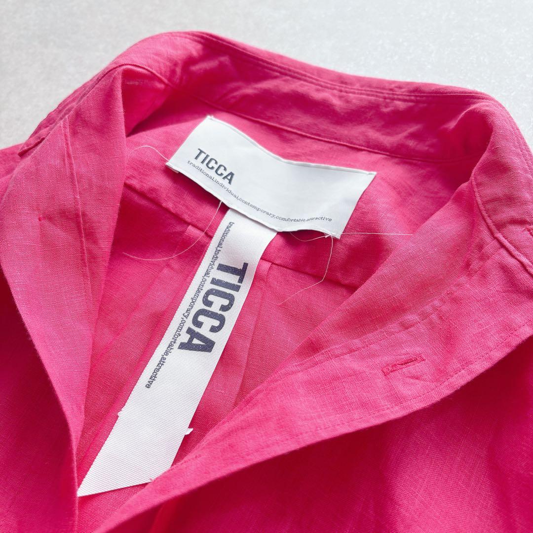 未使用☆TICCA｜定価2,5万 24SS リネン半袖エンブロイダイリーシャツ