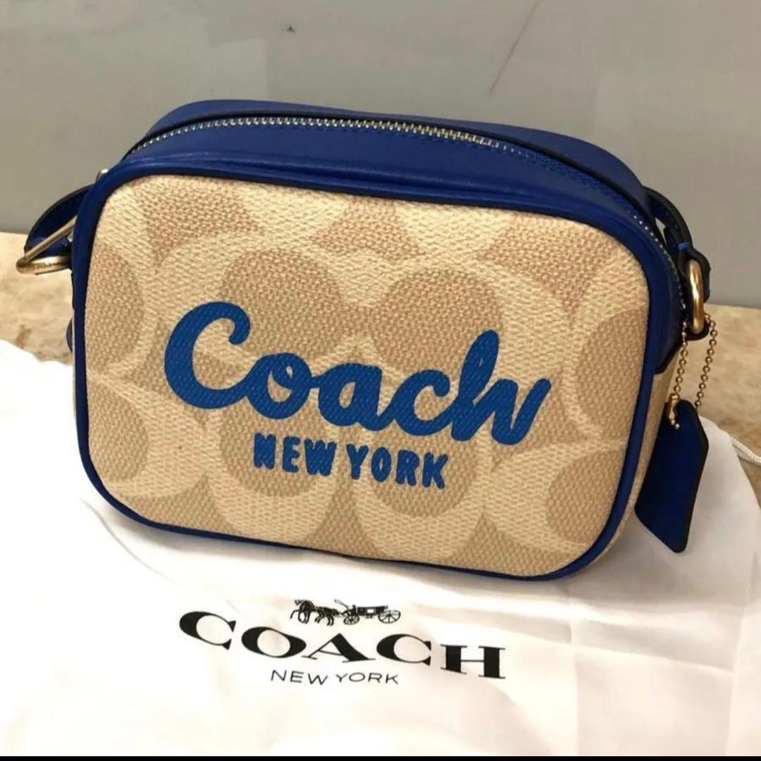 Coach ショルダーバッグ ベージュ/青 コーチ COACH C8321 ショルダーバッグ シグネチャー レディース