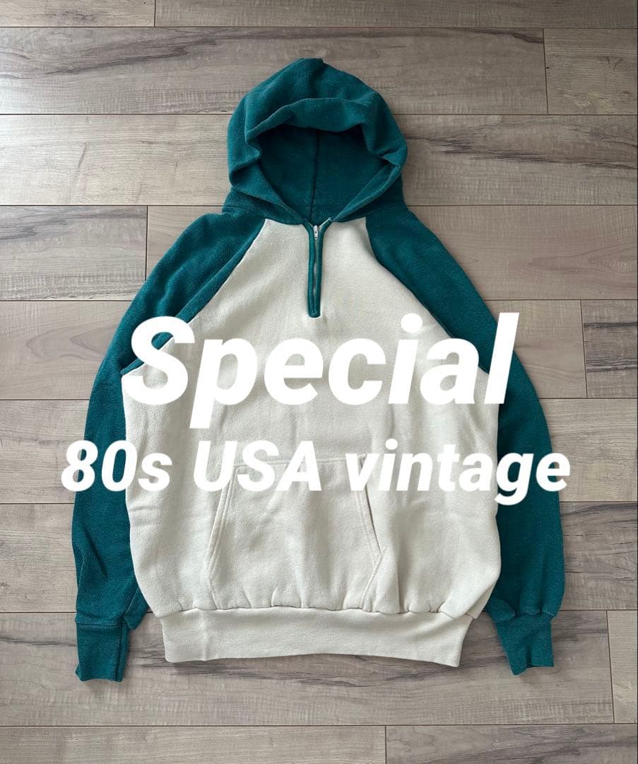 希少】80s USA ハーフジップ ヴィンテージ スウェット パーカー - メルカリ