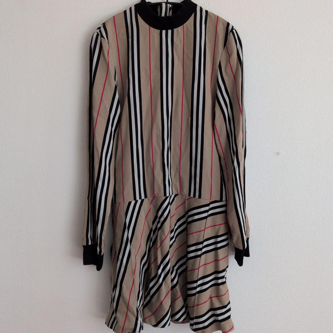 BURBERRY ストライプ柄 長袖ワンピース 14Y - メルカリ