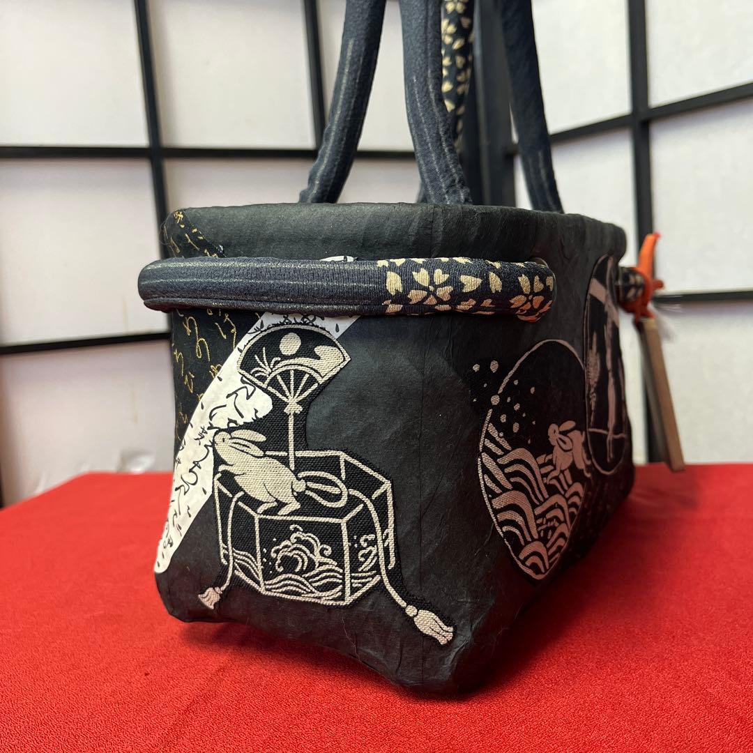 和兎 一閑張り バッグ かごバッグ ハンドバッグ 和柄 かわいい 日本