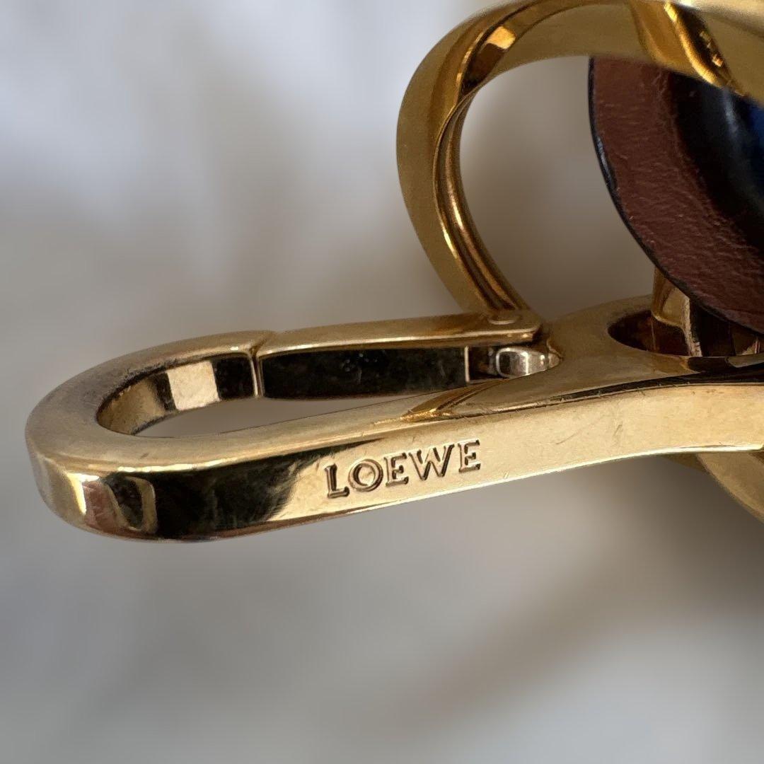 LOEWE 象型キーホルダー ブラウン・ブルー ロエベ チャームぞう