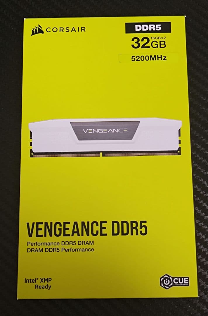 メモリー CORSAIR VENGANCE DDR5-5200MHz 32GB CORSAIR VENGEANCE DDR5 RAM 32GB (2x16GB) 5200MHz CL40-40-40-77