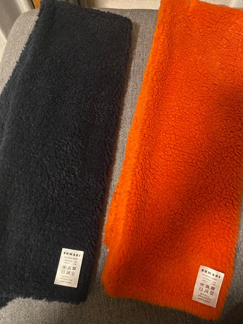 sumari 2022aw マフラー 2本セット オレンジ ネイビー スマリ - メルカリ