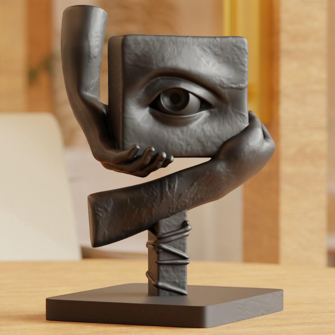 目と手のシュルレアリスム彫刻 – 抽象美術・モダンアート置物 - メルカリ