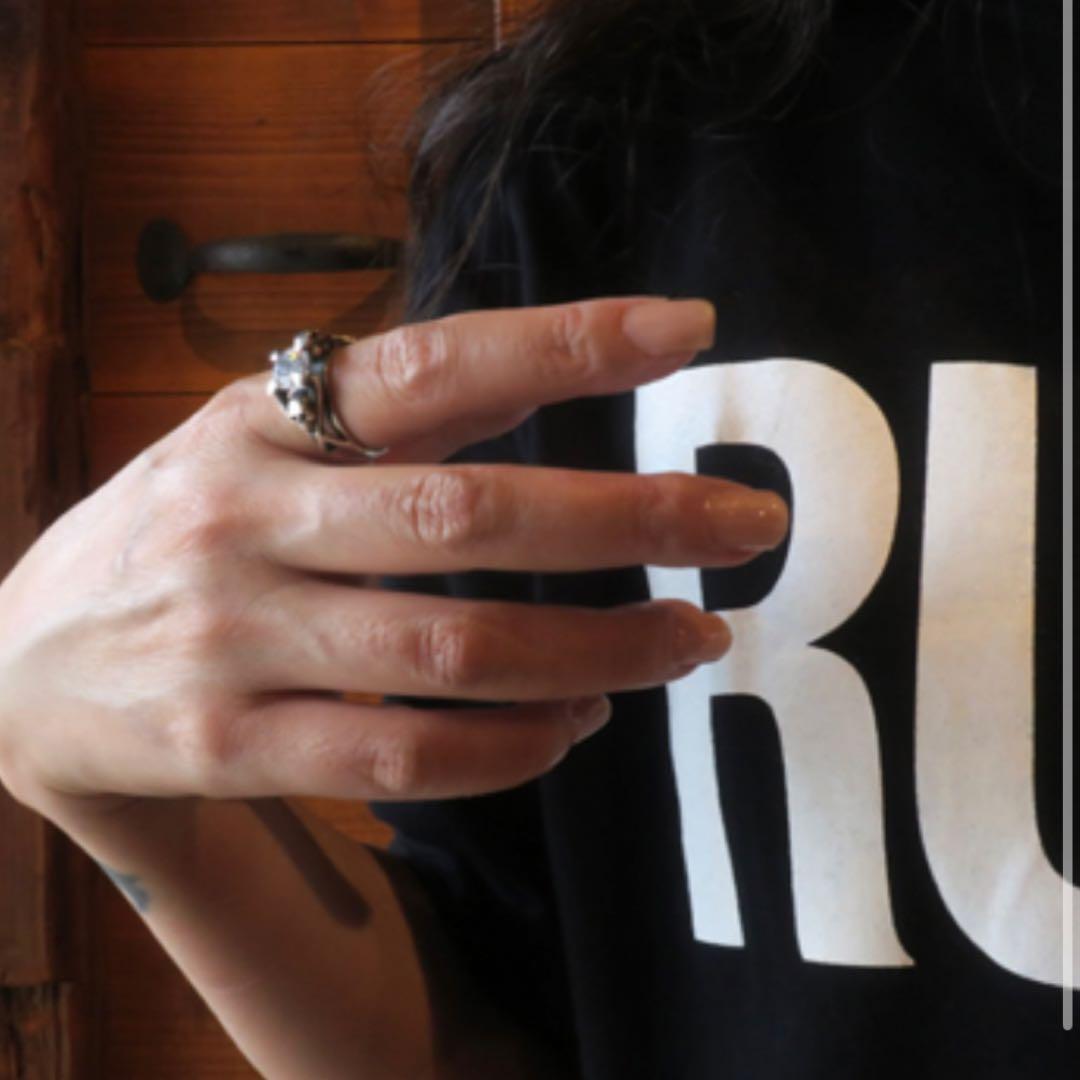 半額以下︎ ◇ほぼ新品 マジカルデザイン◇ジルコニアスカルリング◇42.