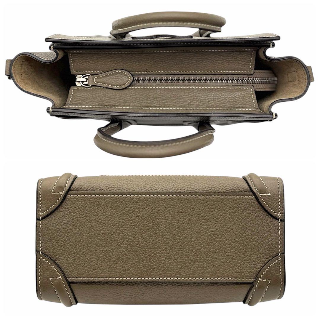 極美品】セリーヌ ラゲージ ナノショッパー グレージュ 2WAY