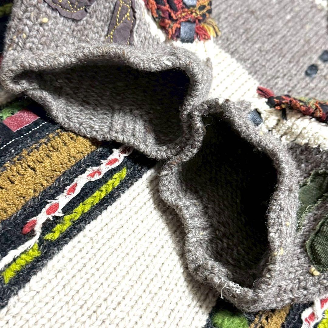 レア✨ YOSHIYUKI KONISHI ハンドメイド ニット 幾何学模様 - メルカリ