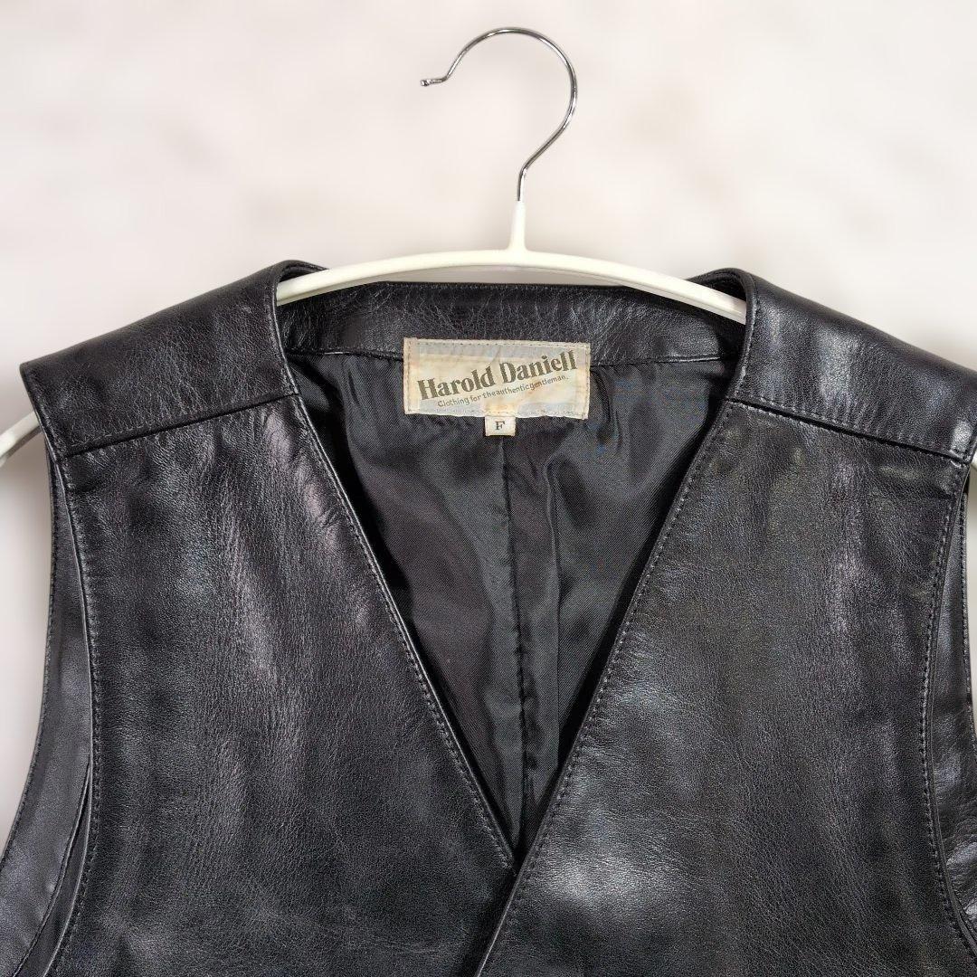 極美品☆Harold Daniell ホースレザーベスト F 黒 日本製 馬革 - メルカリ