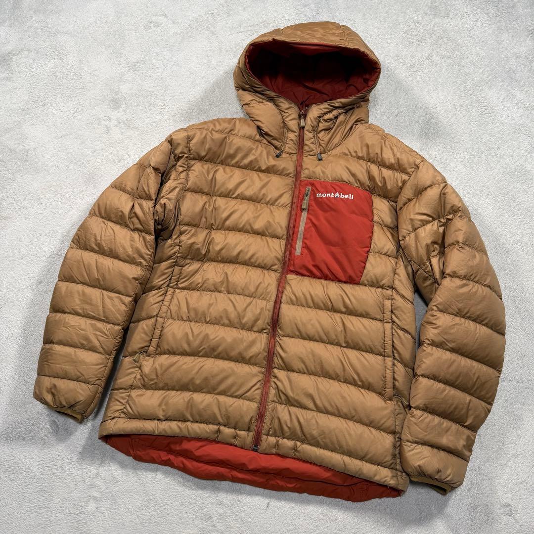 モンベル　1101492 リバーシブル　ダウンジャケット　ブラウン　Mサイズ mont-bell モンベル ダウンジャケット リバーシブル 茶 黄 コロラド