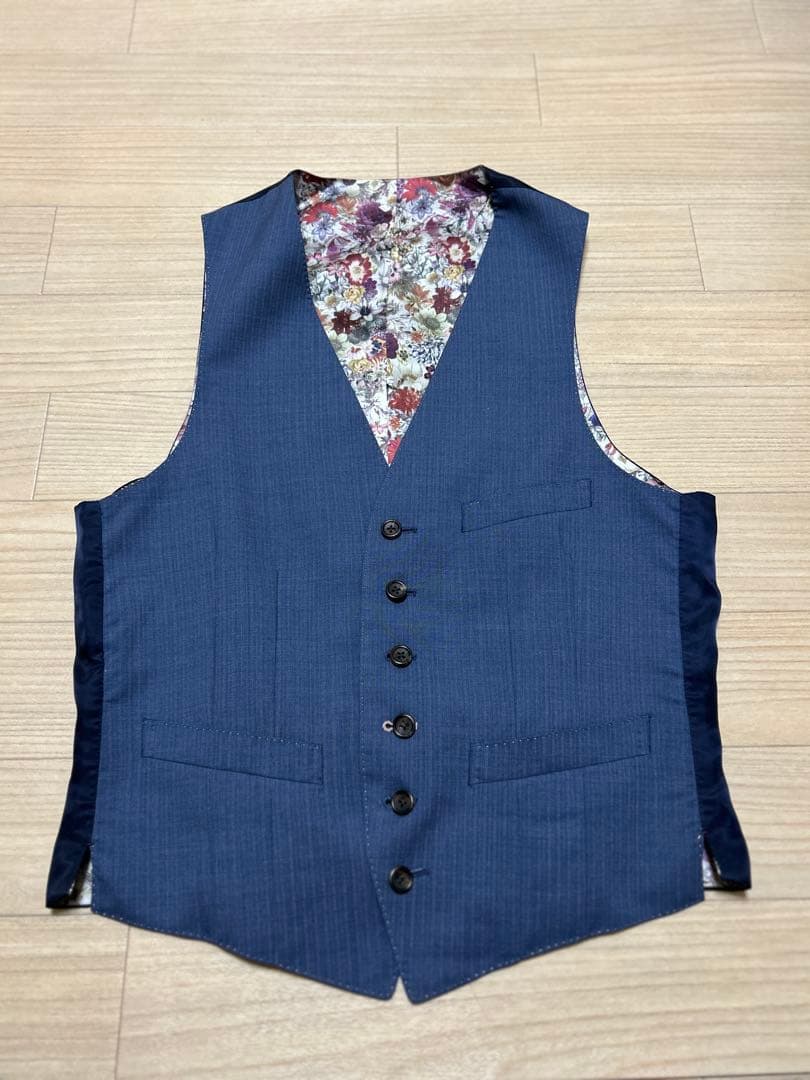 Paul Smith スーツベスト ネイビー LORO PIANA 6ボタンベスト / 553000 790NR（スーツベスト）｜Paul