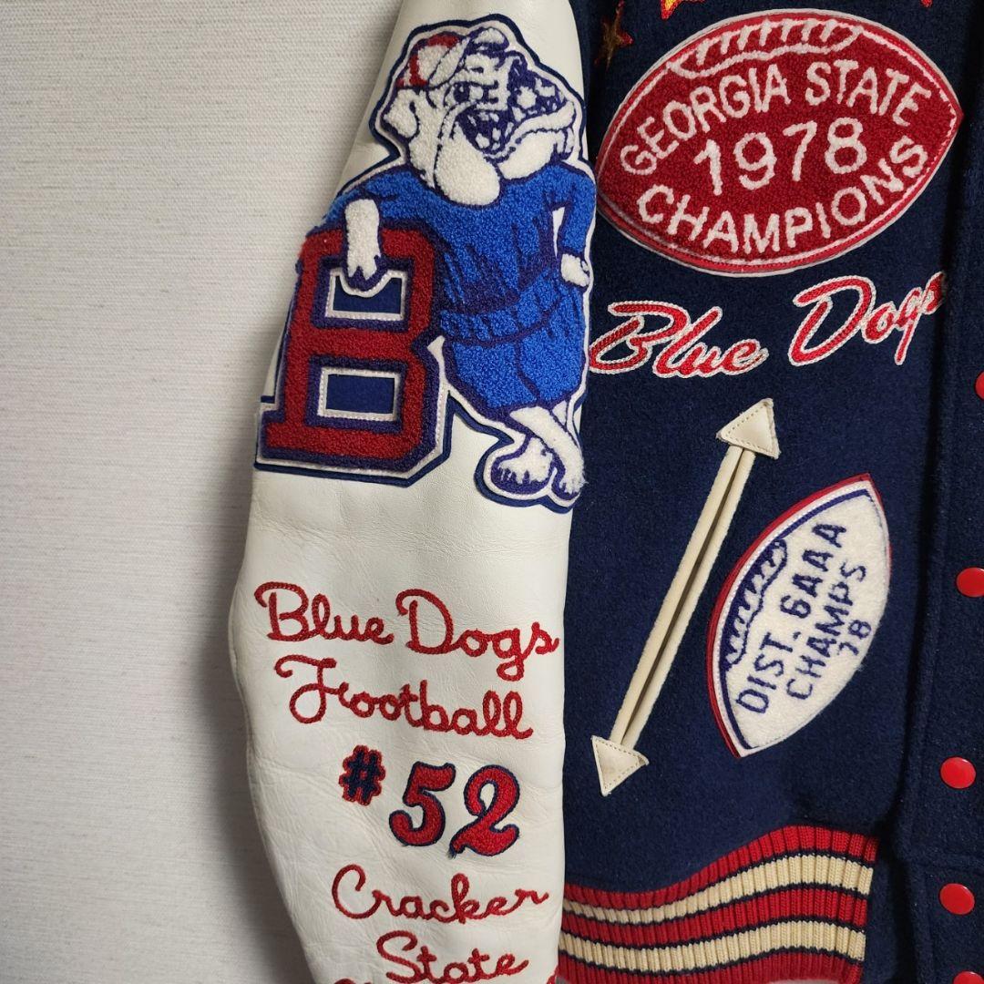 ホワイツビル フルデコ スタジャン 袖革 ショールカラー ワッペン 東洋