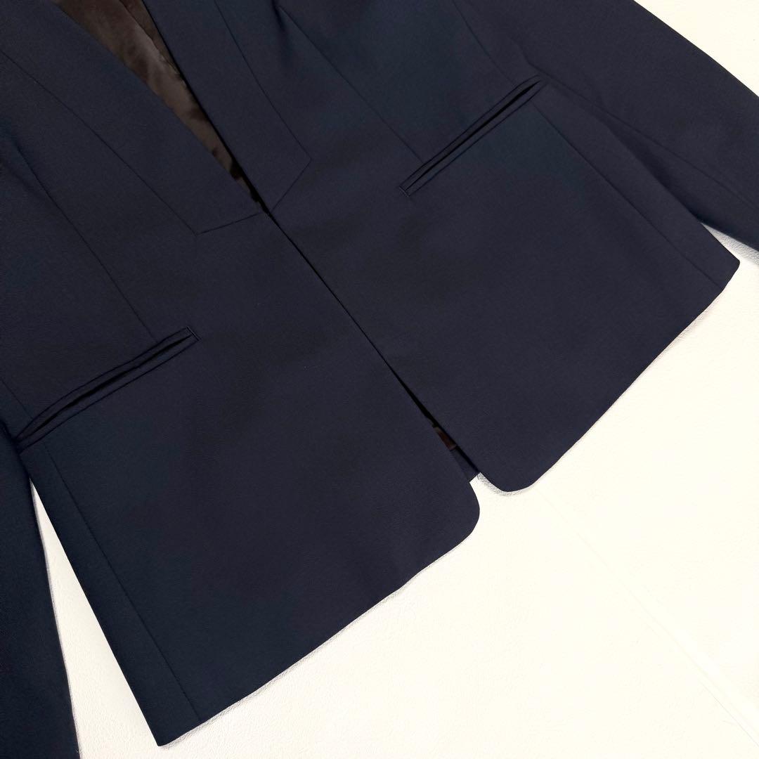 美品 グリーンレーベルリラクシング カチリラ パンツスーツ ノーカラー