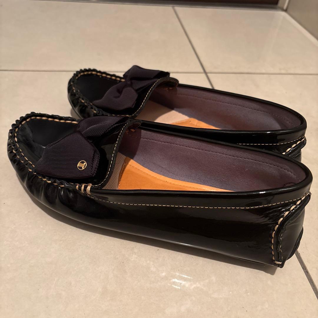 美品 LANVN en Bleu ランバン 24 エナメル 黒 モカシン - メルカリ