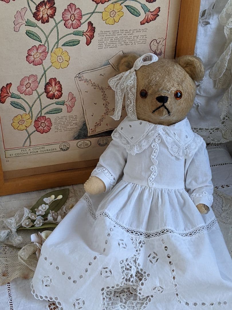 【m】アンティークベア　アンティークテディベア　ドイツ ドイツ アンティーク ベア おとぼけ顔のおっとりくん | le Verseau