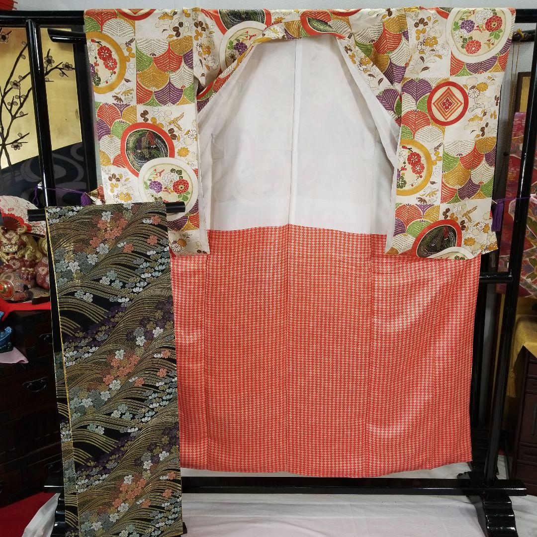 fs136 訳有特価 小～中振袖 縁起柄 豪華 金糸 多色 正絹 - メルカリ