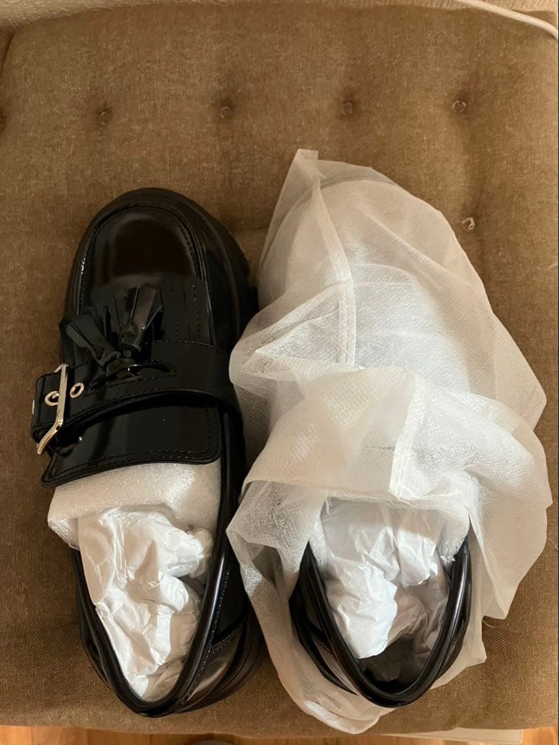 厚底 2WAY プラットフォーム ローファー ブラック S