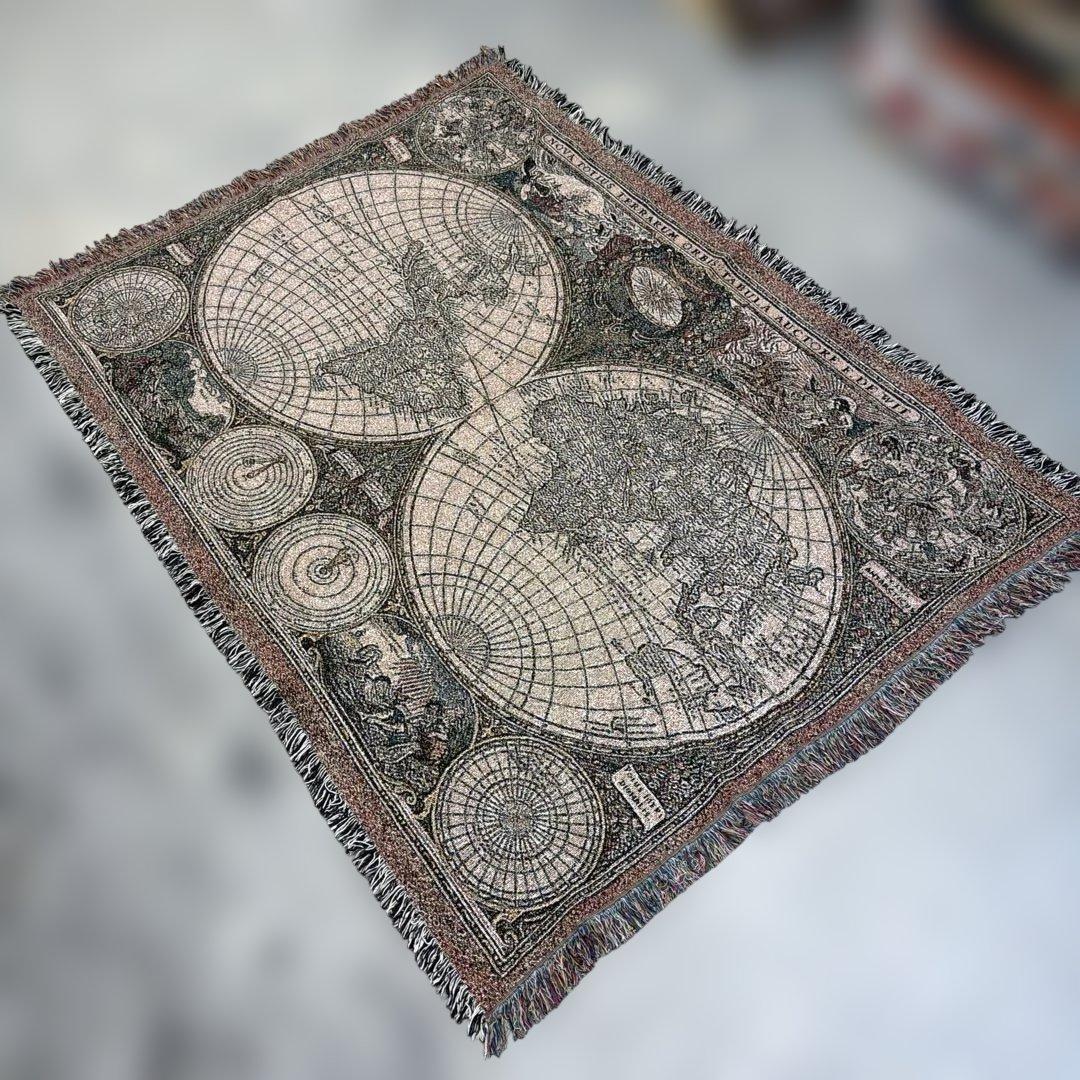 地球　世界地図　マルチカバー　ソファカバー　ヴィンテージラグ　130x178 地球 世界地図 マルチカバー ソファカバー ヴィンテージラグ 130x178