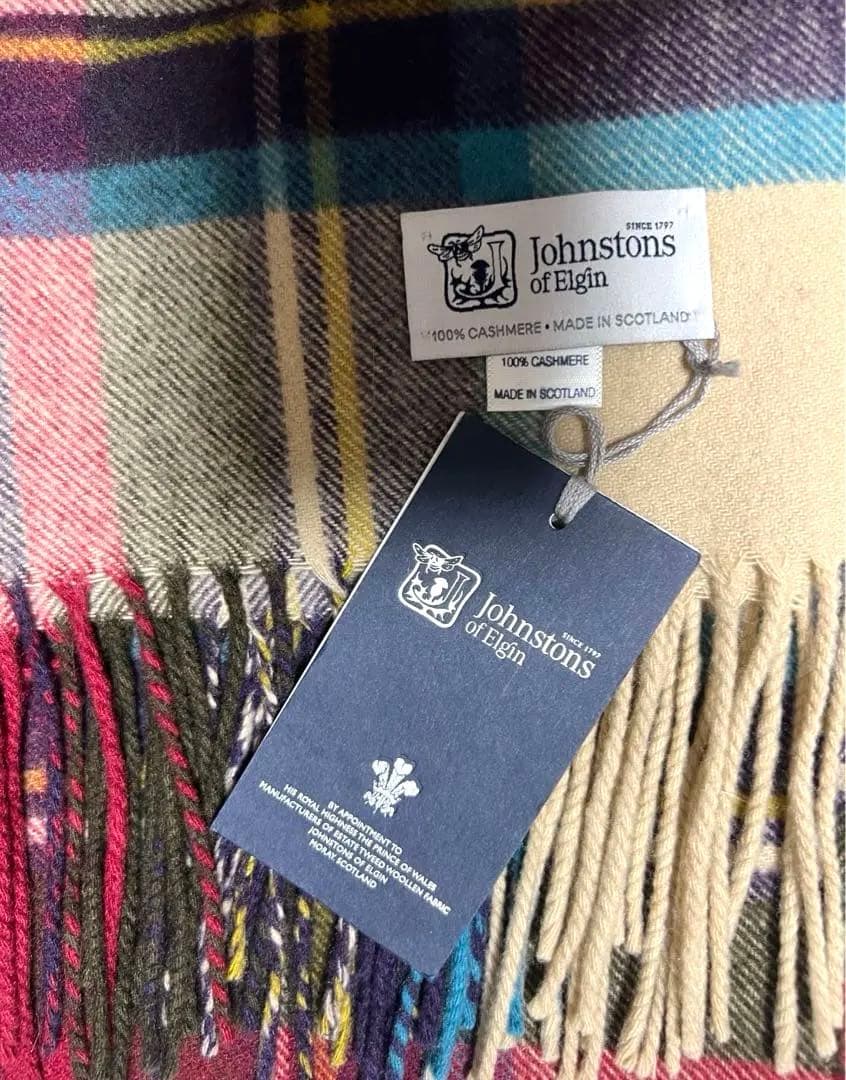 ジョンストンズ カシミヤ100％大判ストール へシアンドレス