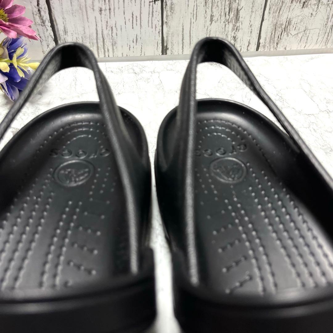 新品タグ付✨crocs シャイナ ストラップ メリージェーン 廃盤品 (W7)黒