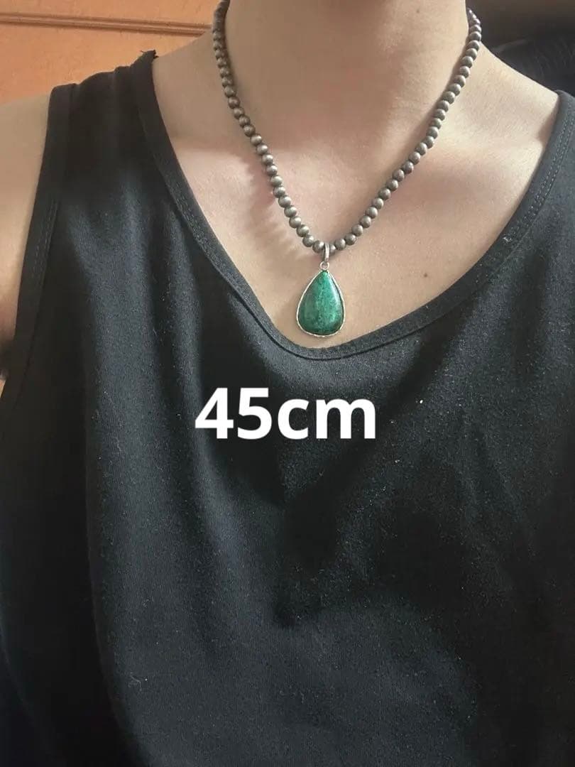 あ*様 ターコイズ × シルバー925刻印ペンダントトップ ＋チェーン付き ナバ