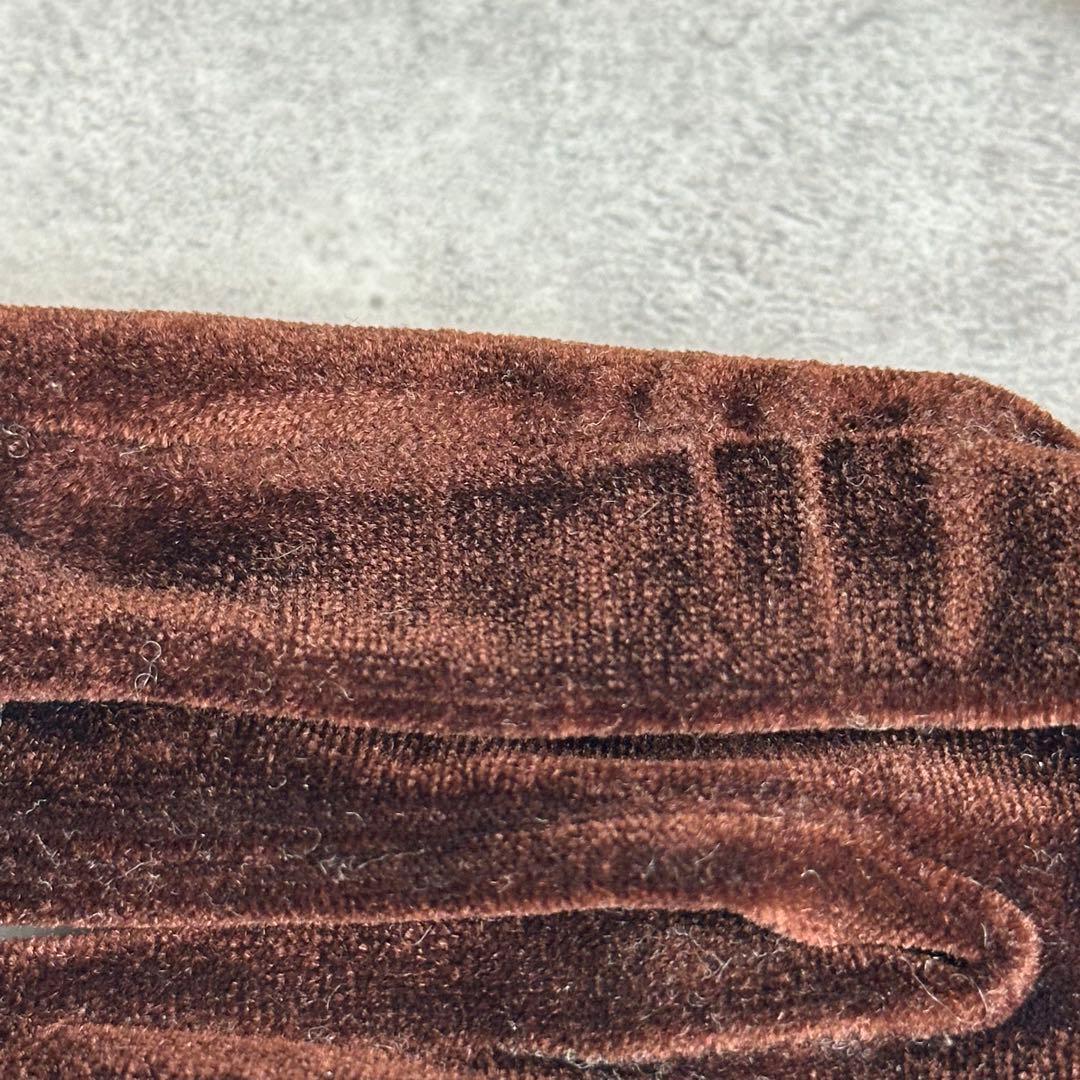 FENDI ズッカ金具 ベロア手袋 バーガンディ