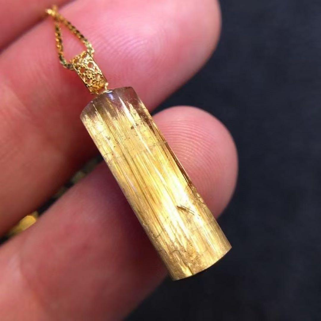 ⭐︎【天然】タイチンルチルクオーツ ペンダントトップ k18 1.2g