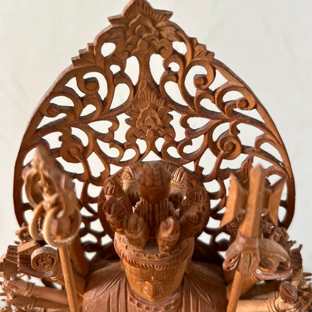 土日値下中】千手観音像 木彫り 仏像 骨董品 - メルカリ