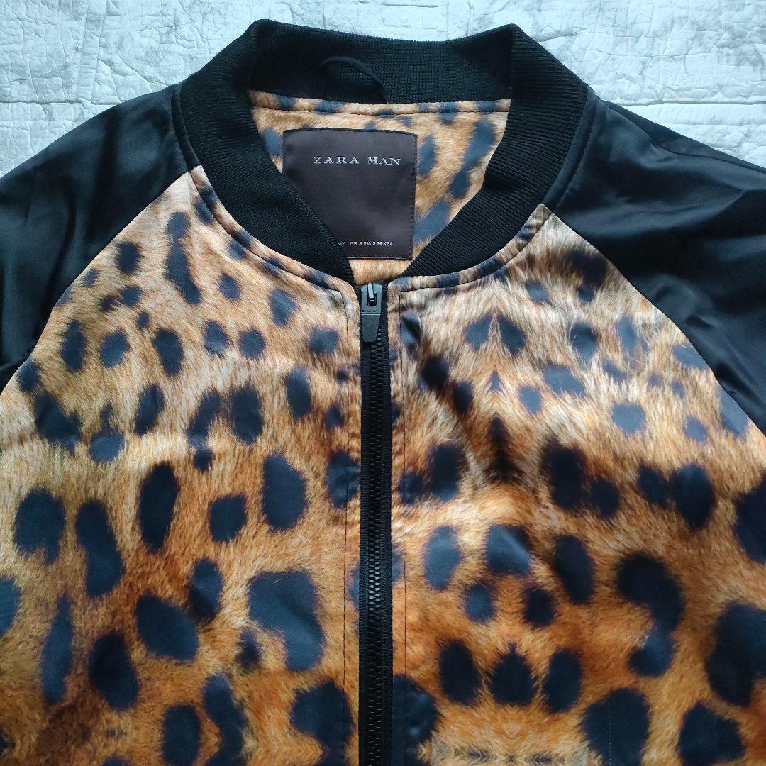 ZARA MAN レオパード柄ブルゾン ラグラン スカジャン - メルカリ
