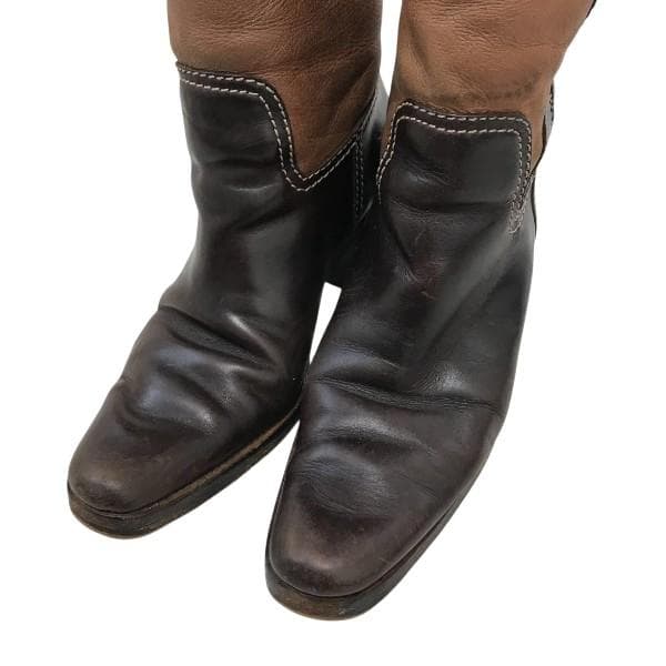 miumiu　ミュウミュウ 　ムートン　レザー　ロングブーツ　靴　23.5cm