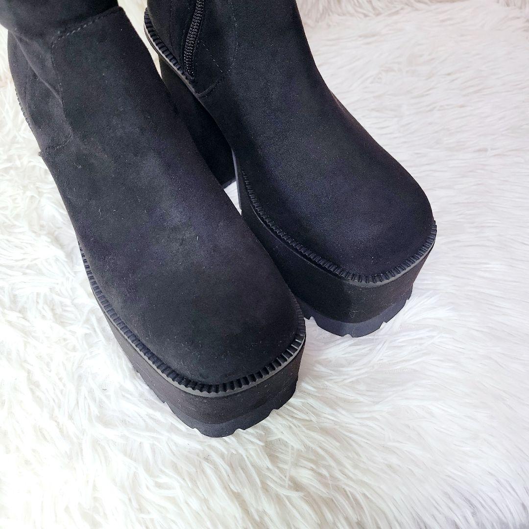 未使用✨EMODA スクエアフィットロングブーツ ニーハイブーツ 厚底 M