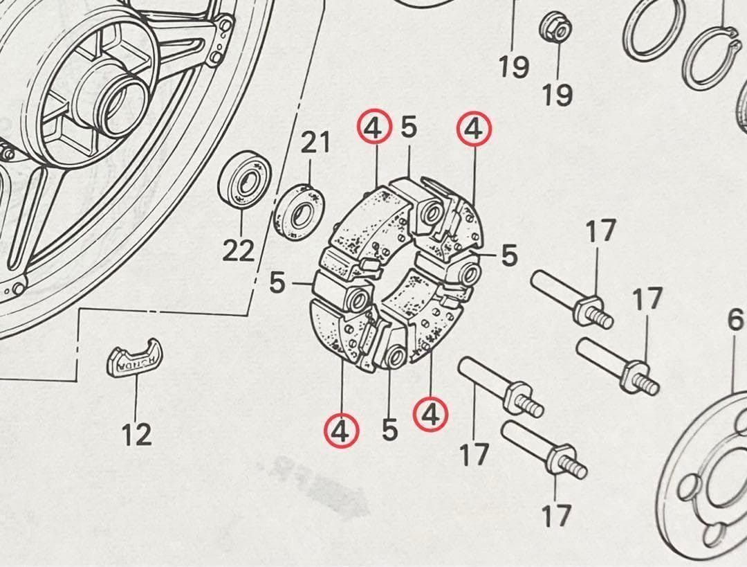 CB250T CB400T ホーク リアホイールダンパー ラバー 133 - メルカリ