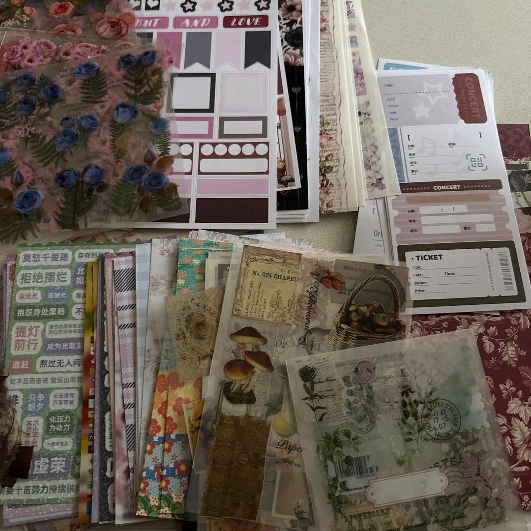 大量！！コラージュ素材 シールメイン 紙モノ - メルカリ